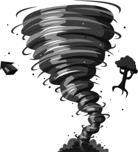 A tornado (tornado spanish word, derived from the verb "tornar", to turn) is a whirlwind of extremely violent winds, originating at the base of a storm cloud (cumulonimbus).